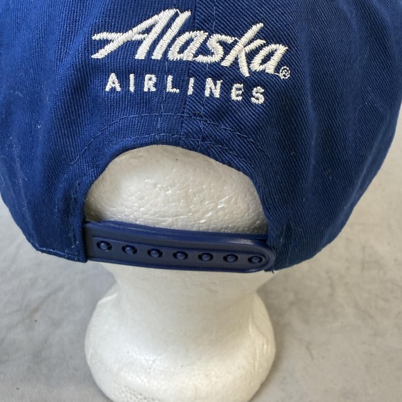 Alaska Airlines Hat Cap Snap Back Blue Gold Pilot Captain Embroidered Mens - Picture 6 of 10